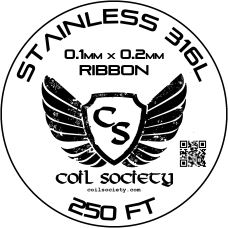 0.2mm x 0.1mm Ribbon Stainless Steel 316L — 250ft